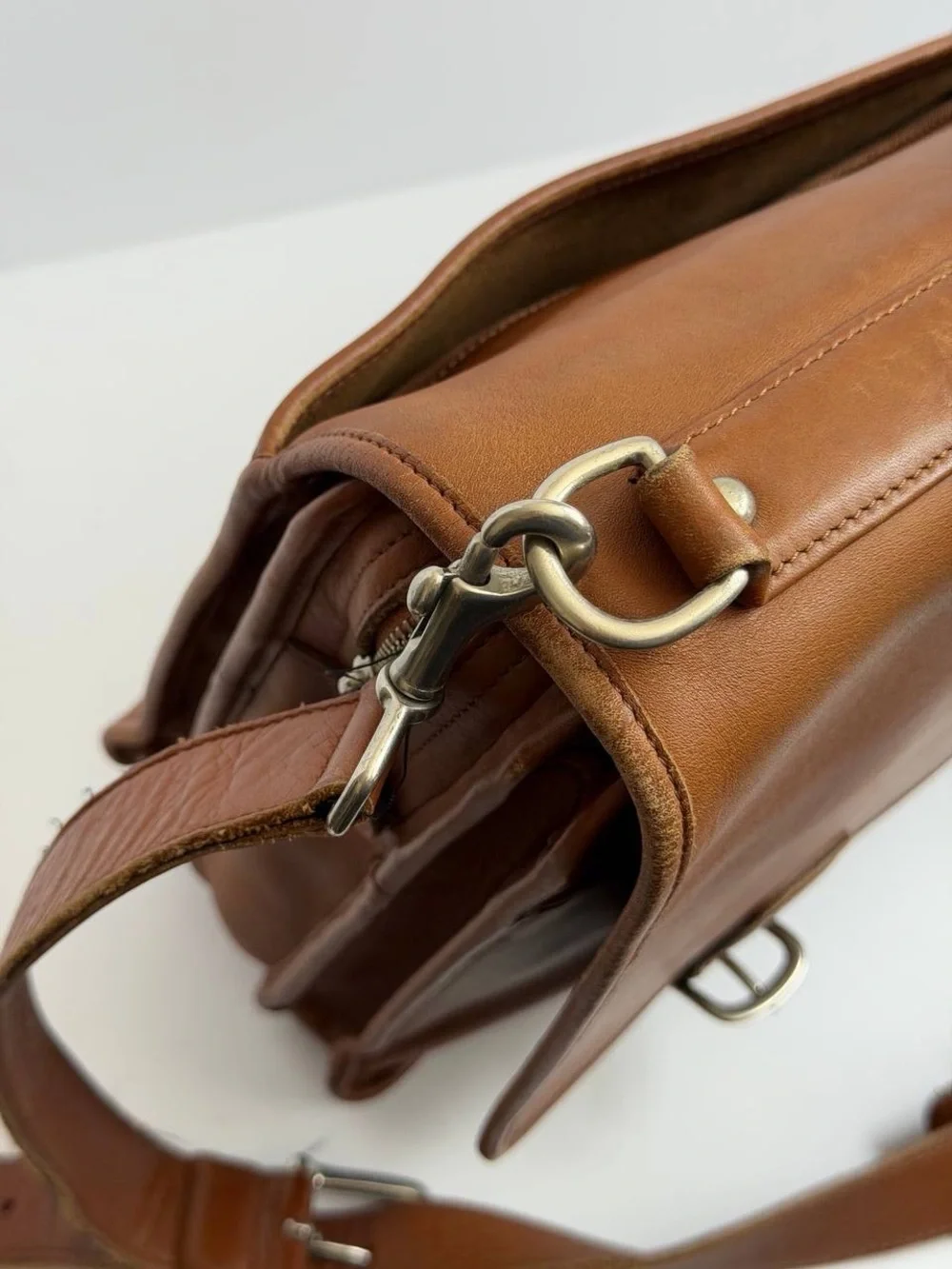 Vintage Coach Thompson Saddle Brown Leather Briefcase